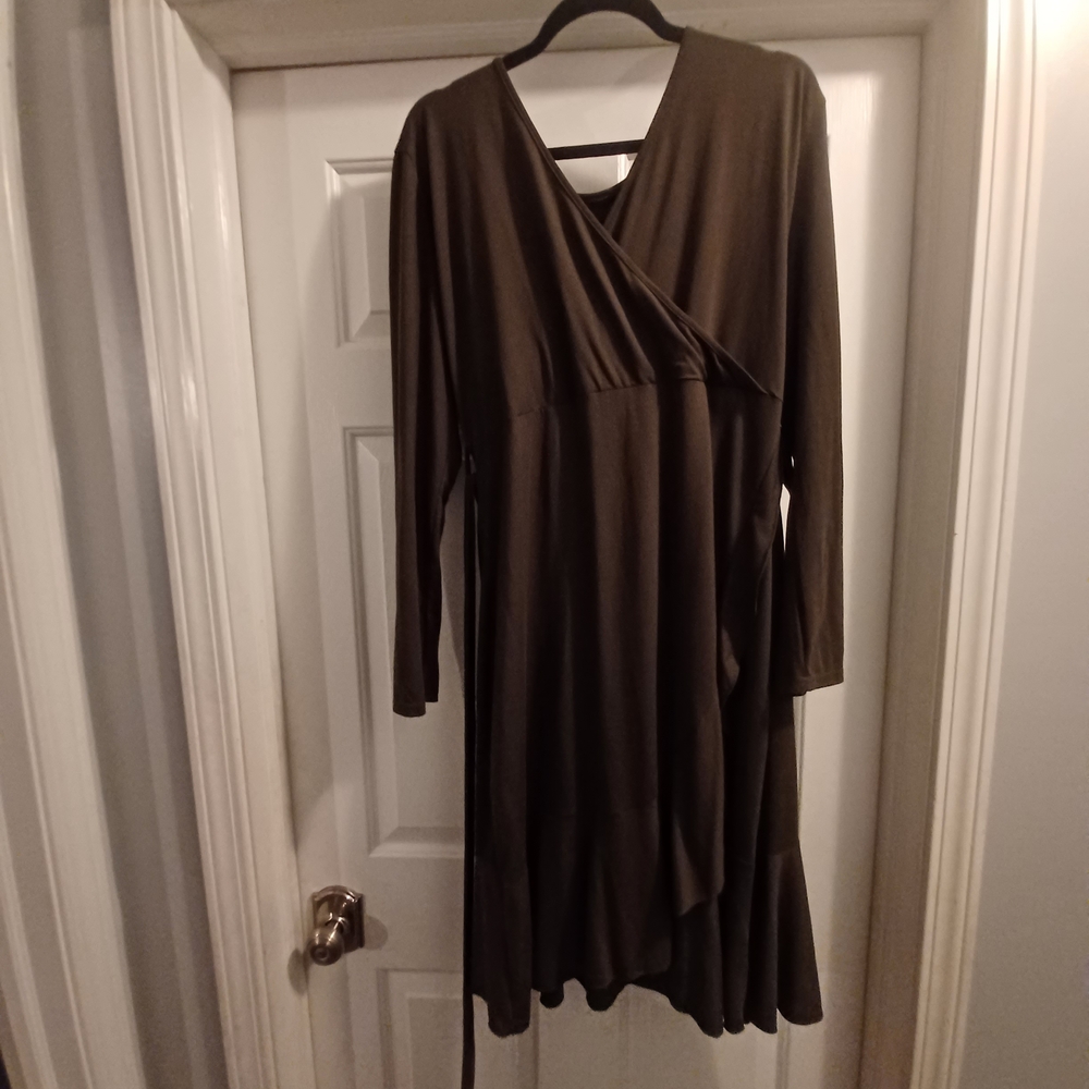 Elegant Brown Wrap Dress